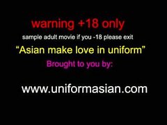 Asian schoolgirl pink pantyhose having sex in uniformed