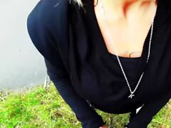 real live date outdoor with german tattoo blonde teen