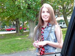 Cutie asks dude for a ride in exchange for a couple of