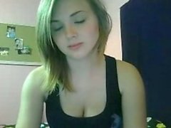 Very pretty blonde teen shows all on webcam