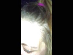 Slutty blonde teen cocksucking and facial