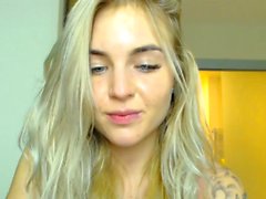 Bright blonde teen solo