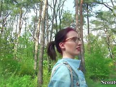 German Scout - College Redhead Teen Lia in Public Casting