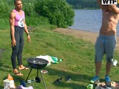 Sexy teen girls on picnic