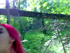 Chubby redhead wald forest, wald, blowjob