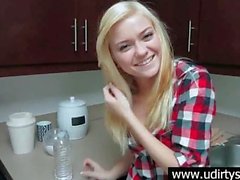 Hot Skinny blonde teen Chloe Foster POV