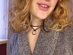 Curly Blonde Teen Records Solo Dildo Masturbation More at