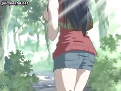 Teen hentai chick enjoying a penis