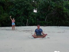 Meditation on the beach ended with a blowjob