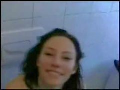 Teen sucking cock in the bathroom