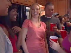 Petite drunk teens enjoy getting boned at college party