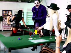 The Joker Porn Parody Group Sex with 4 perfect Teen Girls