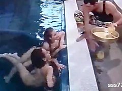 French Teen Pool Orgy