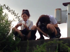 Kinky asian teens peeing