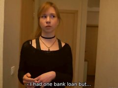 DEBT4k. Naive gal has to satisfy sexual needs of hung debt