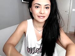 Busty amateur teen undressing on webcam