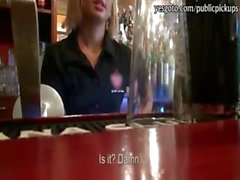 Pretty amateur blonde barmaid stuffed in pussy for money