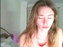 Teen takes off her panties to masturbate