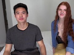 Busty redhead teen blowjob and cock ride