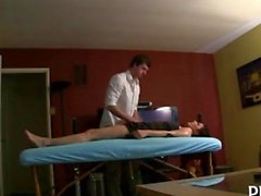 Masseuse touches her entire majestic body