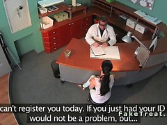 Sexy patient bent over fucked in fake hospital