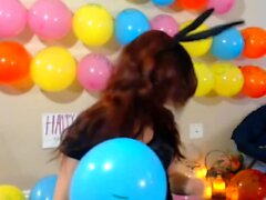 Bunnie Hughes - Balloon Pop Dildo Fuck Foot Fetish Party