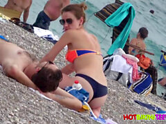 Swimsuit voyeur, undressing beach