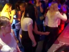 Horny euro party teens pounded in bar