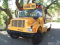 Sweet young blonde student sucks and fucks the school bus driver