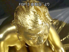 Gold paint collection4, naked body wrkout, gold painted japanese sex