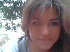 creampie and facial in the woods on webcam