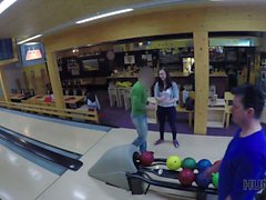 HUNT4K. Cuckold allows guy please his cute GF right in bowling club