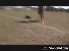 Exciting football player getting filmed