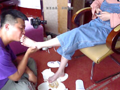 Chinese femdom, chinese footjob, chinese teen