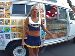 Blonde cheerleader Kacey Jordan pussy fucking