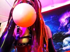 latex umbra balloon play and pop in latex and boots xxx