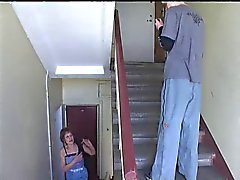 Russian Janitor fucked by mature woman