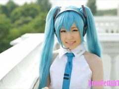 Sexy Japanese Cosplay with Hatsune Miku - FreeFetishTVcom