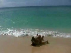 Naked teens fool around on the beach and play with each other