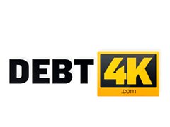 DEBT4k. Young debt collector throws a leg to the waitress