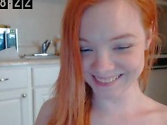 Super cute teen redhead teasing on webcam
