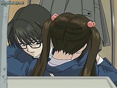 Saucy anime honey getting wet pussy fingered