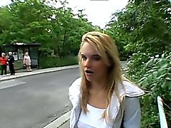 Beautiful cutie lured to have public sex