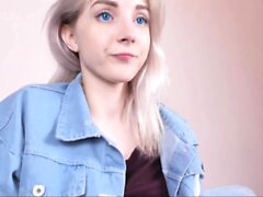 Blonde teen home alone masturbating