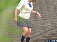 Japanese teen urinating