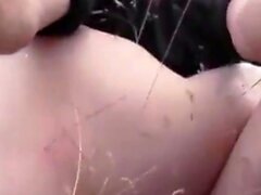 Horny amateurs have anal in the woods