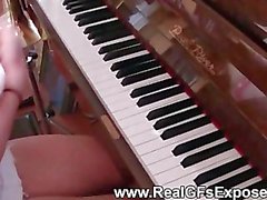 Bad piano player gets hard banging punishment