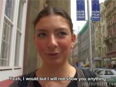 Czech girl goes from street to sucking cock