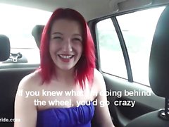 Czech 19yo redhead does wild blowjob for taxidriver