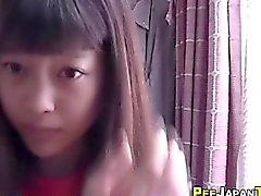 Asian teen pee and sniff